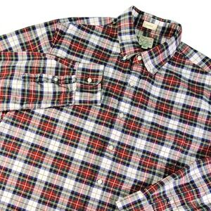 J.Crew Broken-In Oxford Shirt Men's XL Classic Fit Plaid Organic Cotton Red
